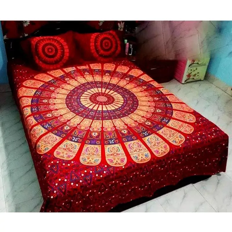Exclusive Cotton King Size Panel Bed sheet ৩ পিসের সেট
