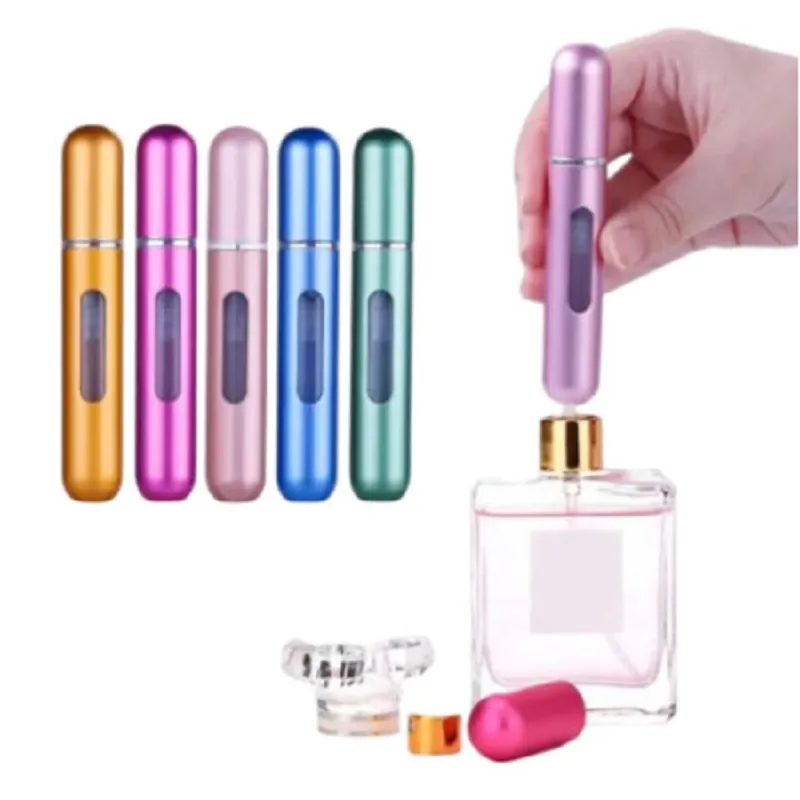 (3 Pcs) 5ml Portable Mini Refillable Perfume Bottle - Aluminium Body